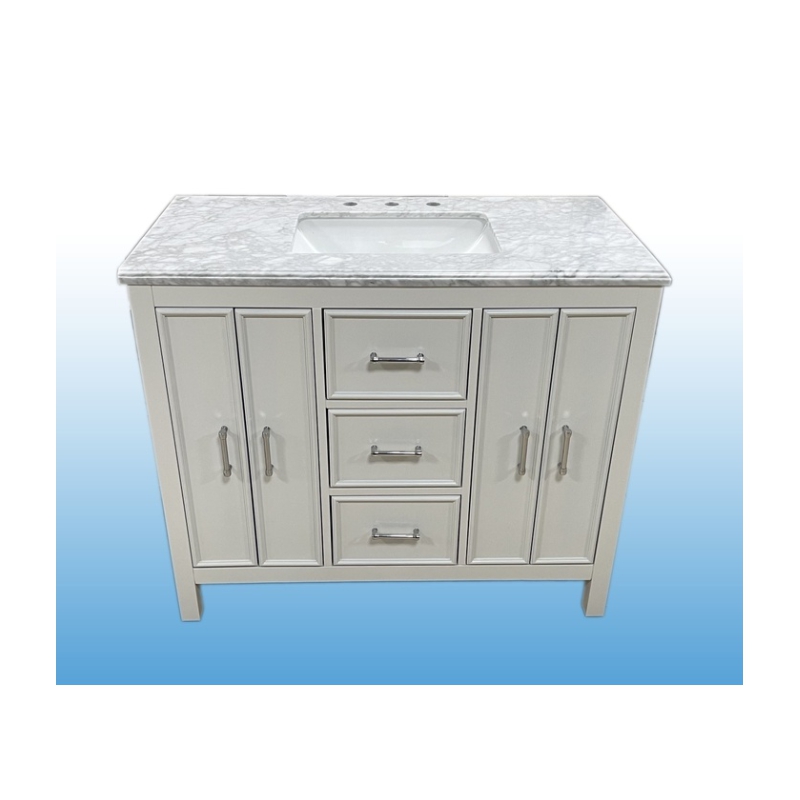 Solid Wood + MDF Floor mounted vanity cabinet bathroom basin vanity 59 Inch With Single Sink